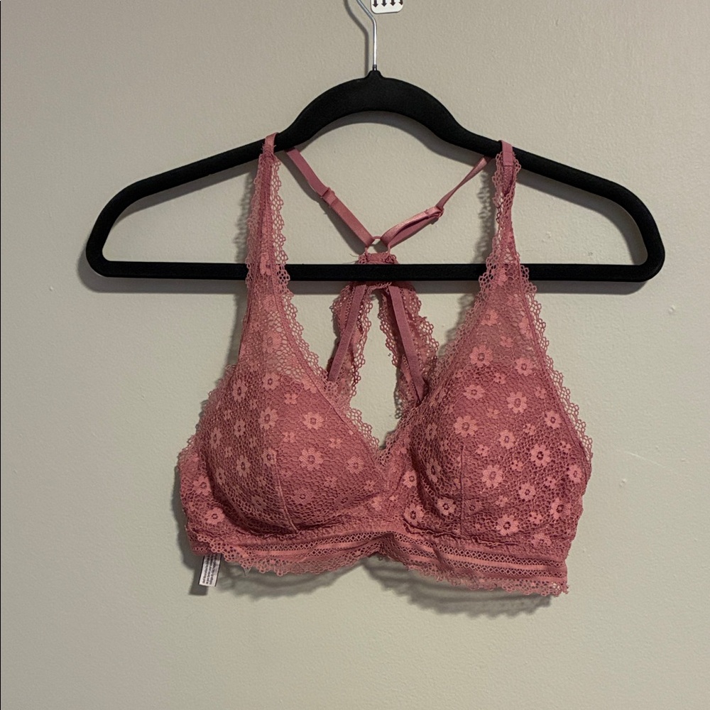 Victoria's Secret Floral Lace Bralette - Dusty Pink